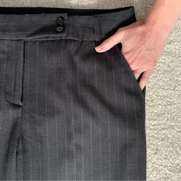 david n Pants PinStriped Wide Straight Leg ~ Charcoal w/Silvery Stripe ~ Size 10 - Picture 13 of 14